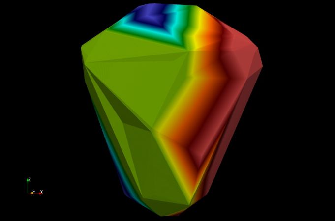 Figure 10: An unrefined Delaunay triangulation of the COVID-19 spike glycoprotein (6vxx). Generated using the Delaunay3D filter in ParaView.